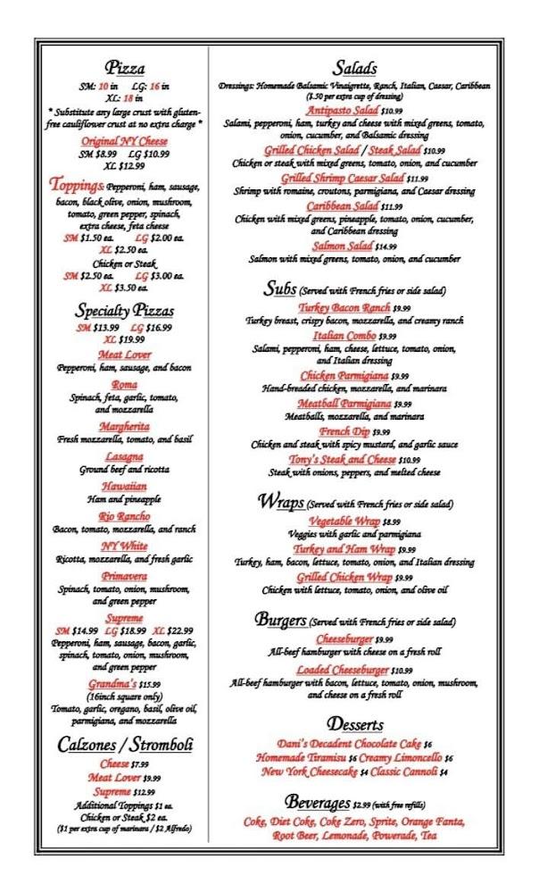 Tony's Italian Restaurant Calamari
