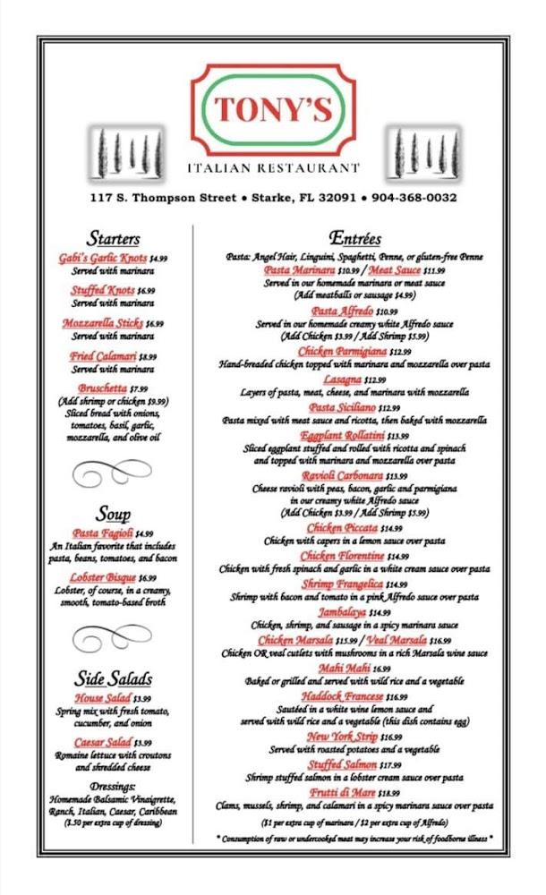Tony's Italian Restaurant Clam